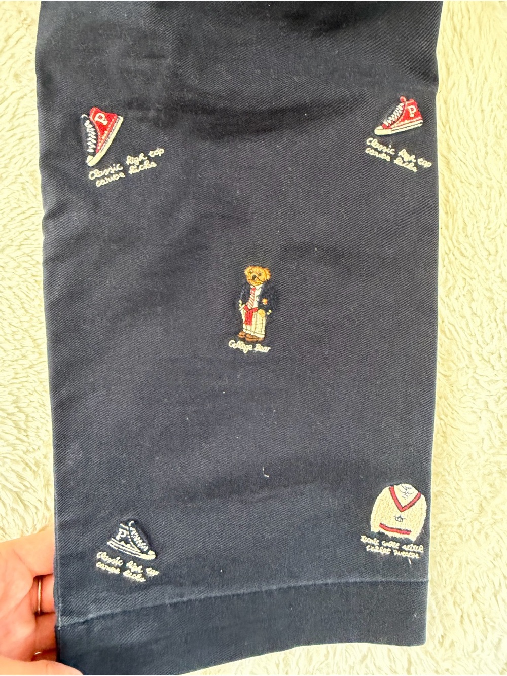 Polo by Ralph Lauren Navy Embroidered Pants - Picture 5 of 6